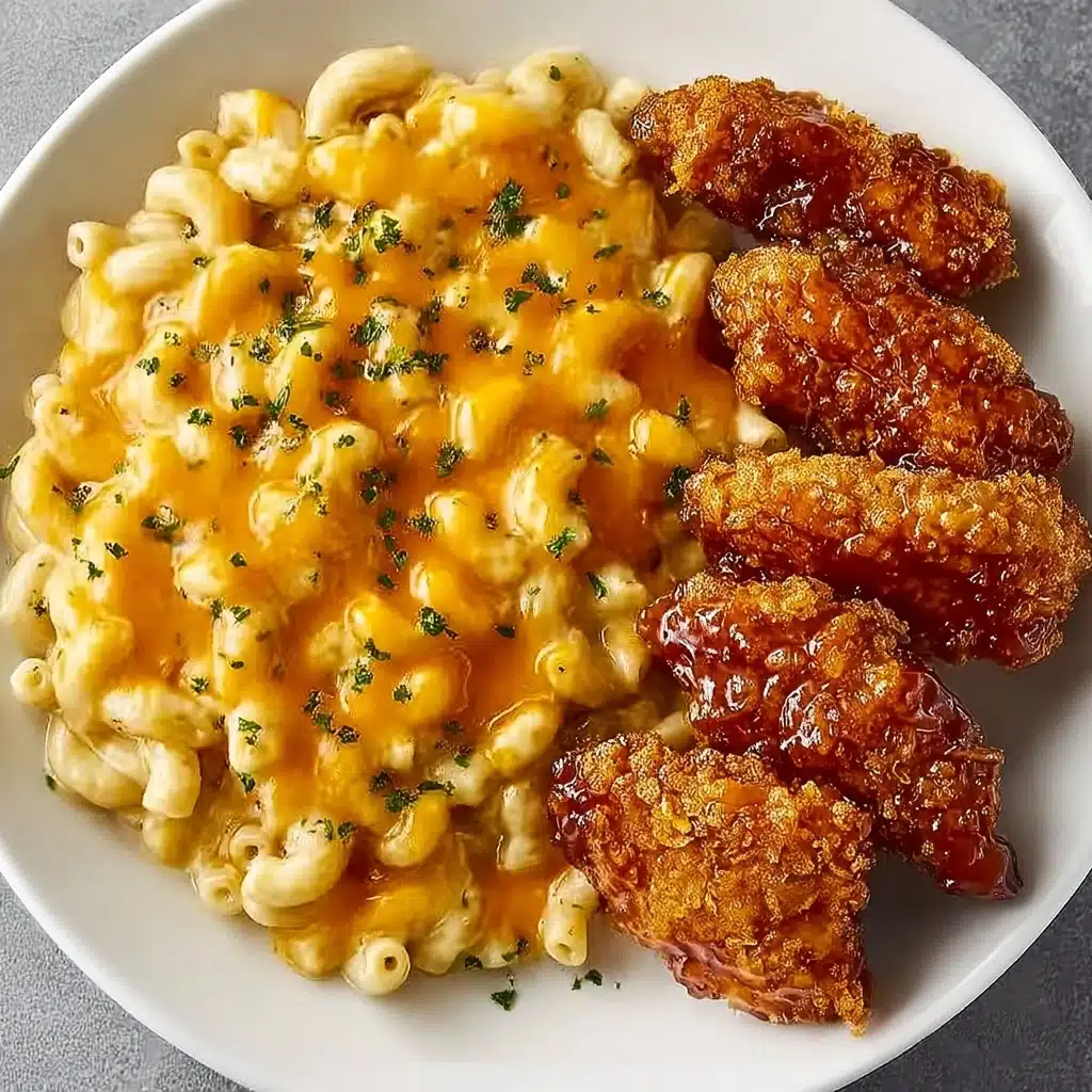 Hot Honey Chicken Tenders with Baked Mac and Cheese Recipe - Recipe Image