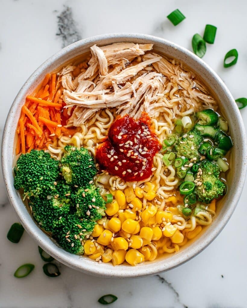 Chicken and Veggie Rainbow Ramen Recipe