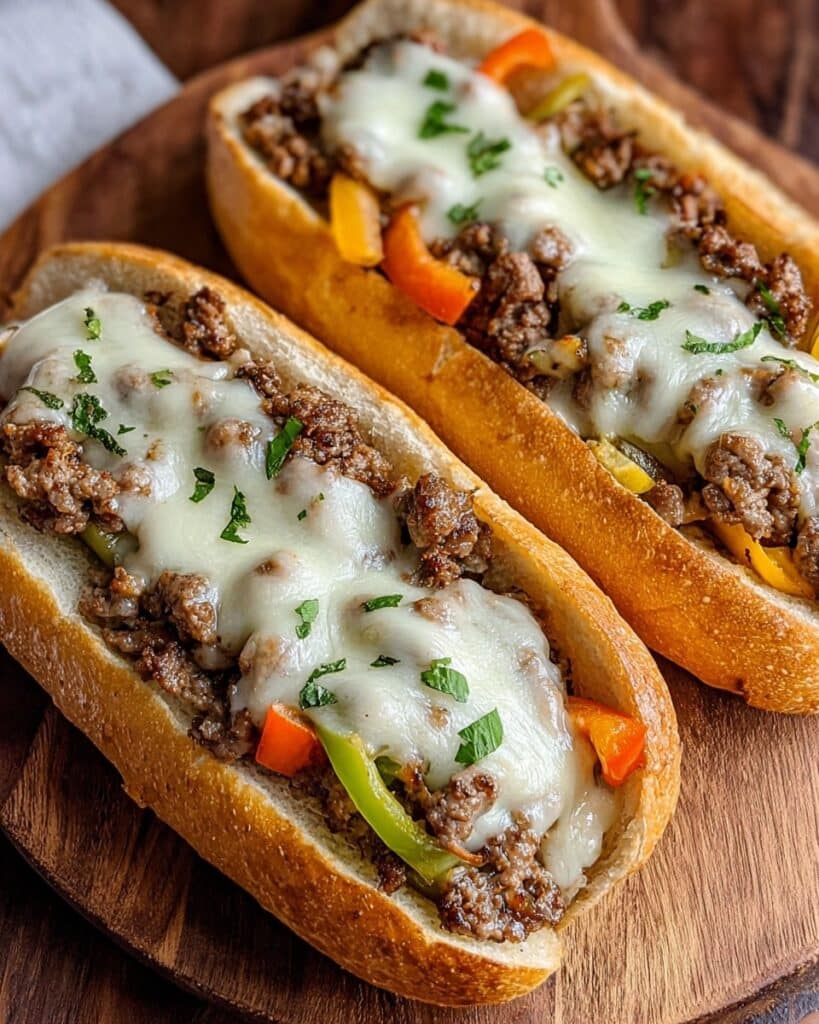 Ground Beef Philly Cheesesteaks Recipe