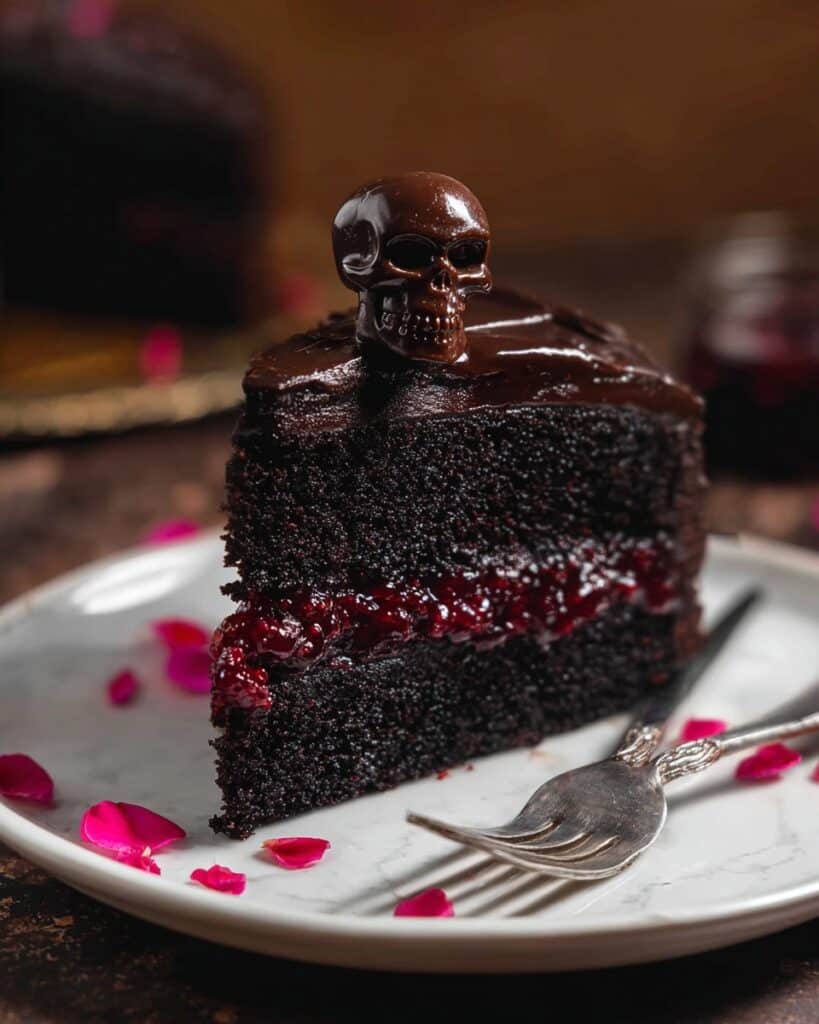 Spooky Black Velvet Halloween Cake Recipe