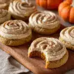 Soft Pumpkin Cookies with Cinnamon Frosting