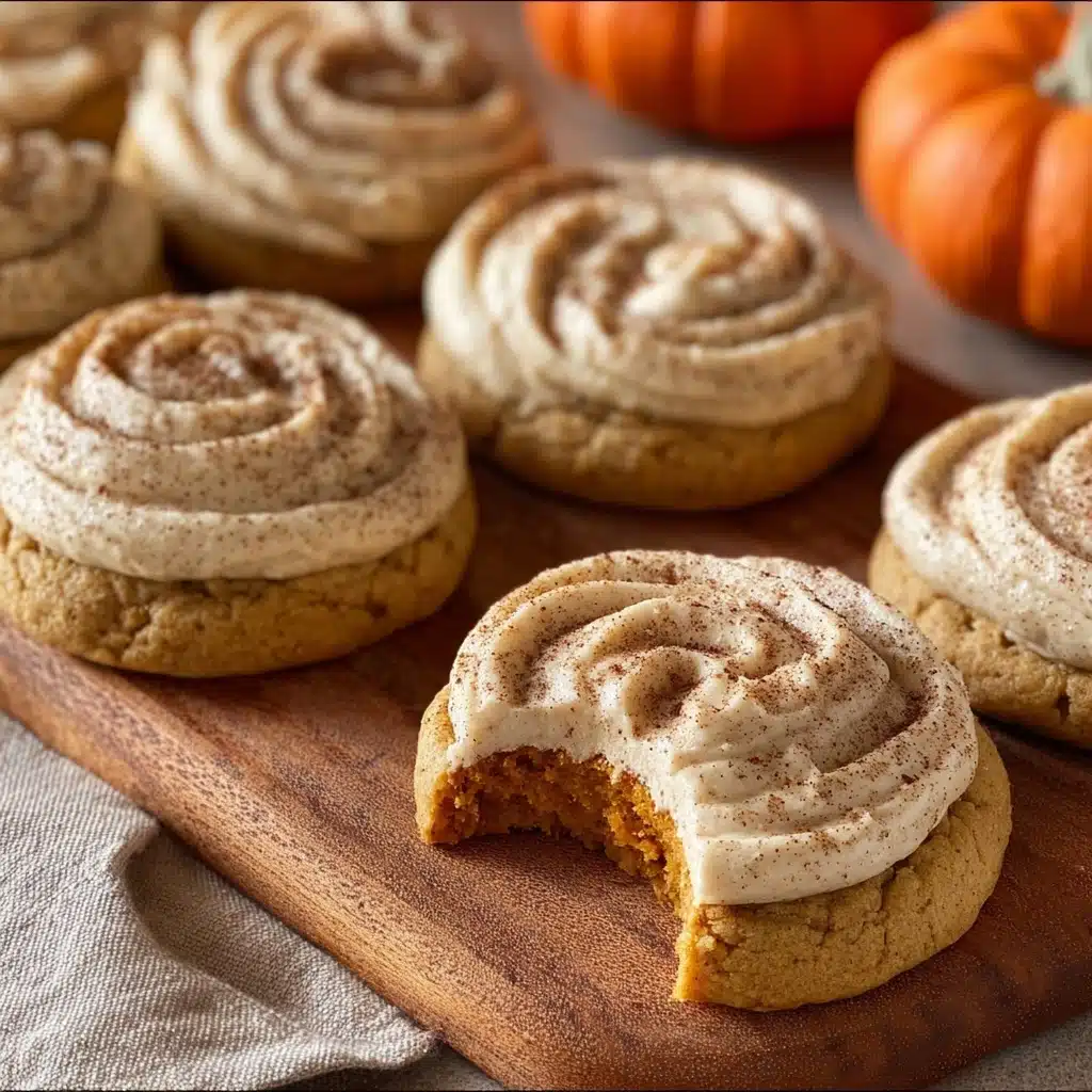 Soft Pumpkin Cookies with Cinnamon Frosting