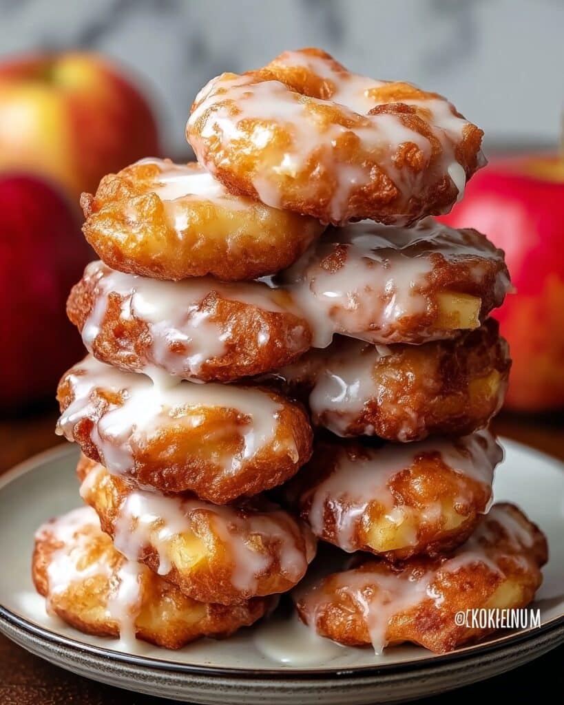 Baked Apple Fritters with Lemon Glaze Recipe
