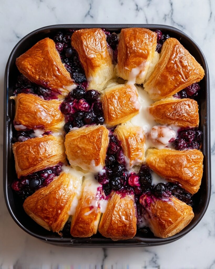 Blueberry Cream Cheese Croissant Casserole Recipe