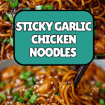 Sticky Garlic Chicken Noodles Recipe