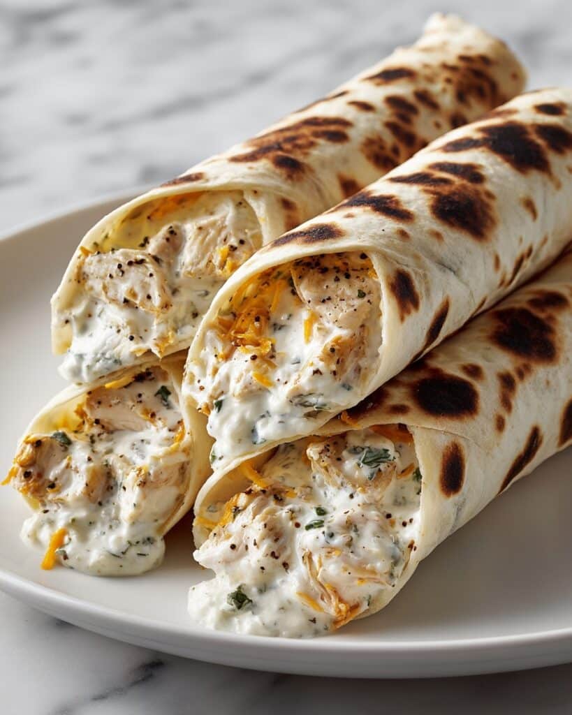 Cheesy Chicken Garlic Wraps Recipe