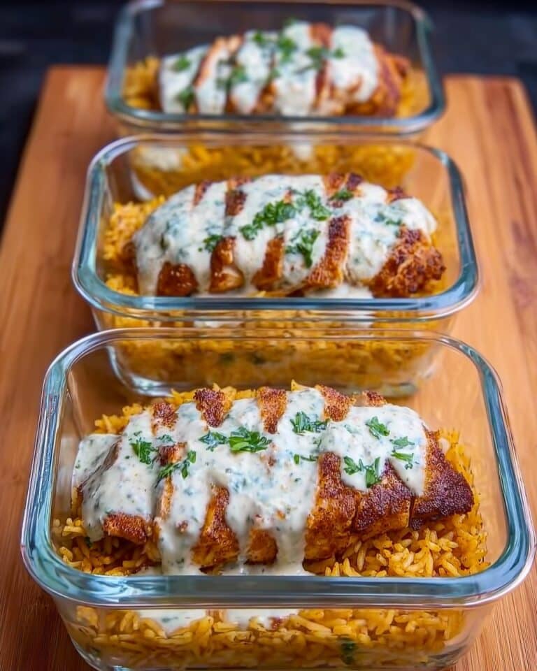 High Protein Creamy Cajun Chicken with Garlic Rice Recipe