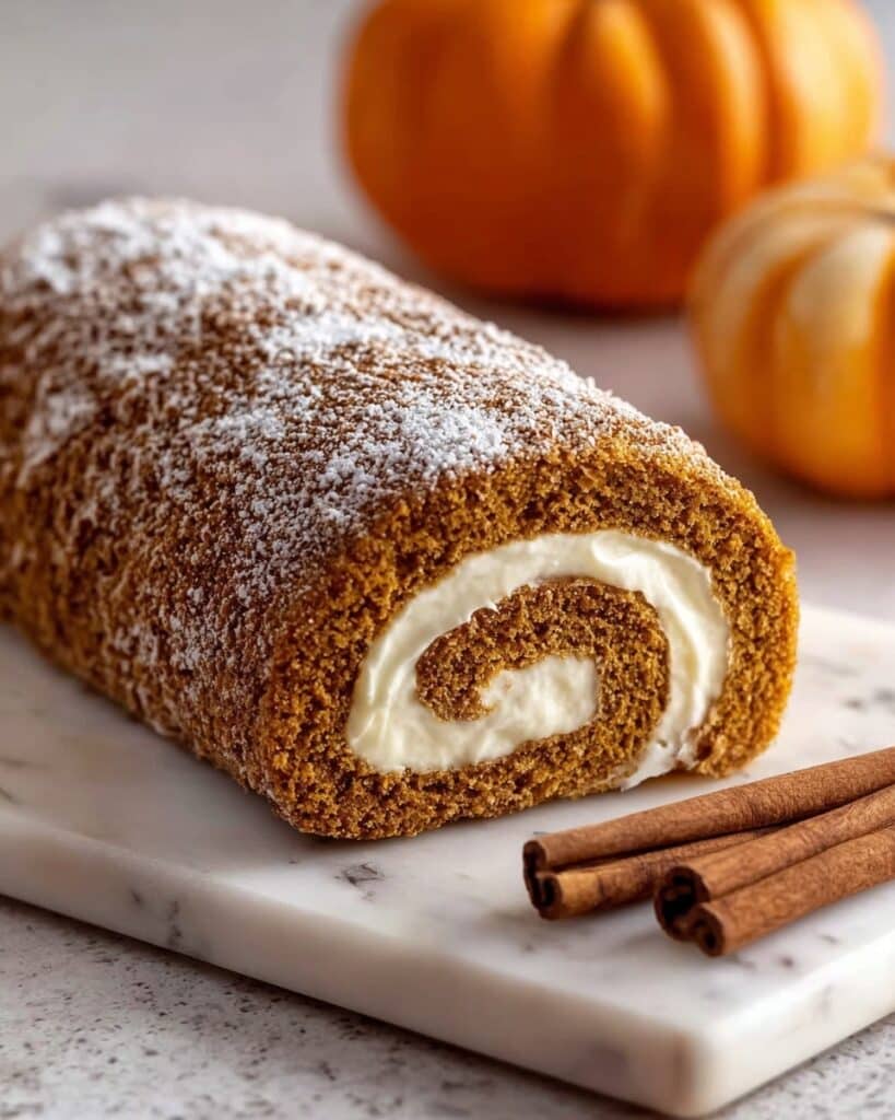 Fall Pumpkin Spice Roll Cake Recipe
