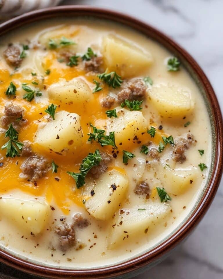 Cheesy Hamburger Potato Soup Recipe