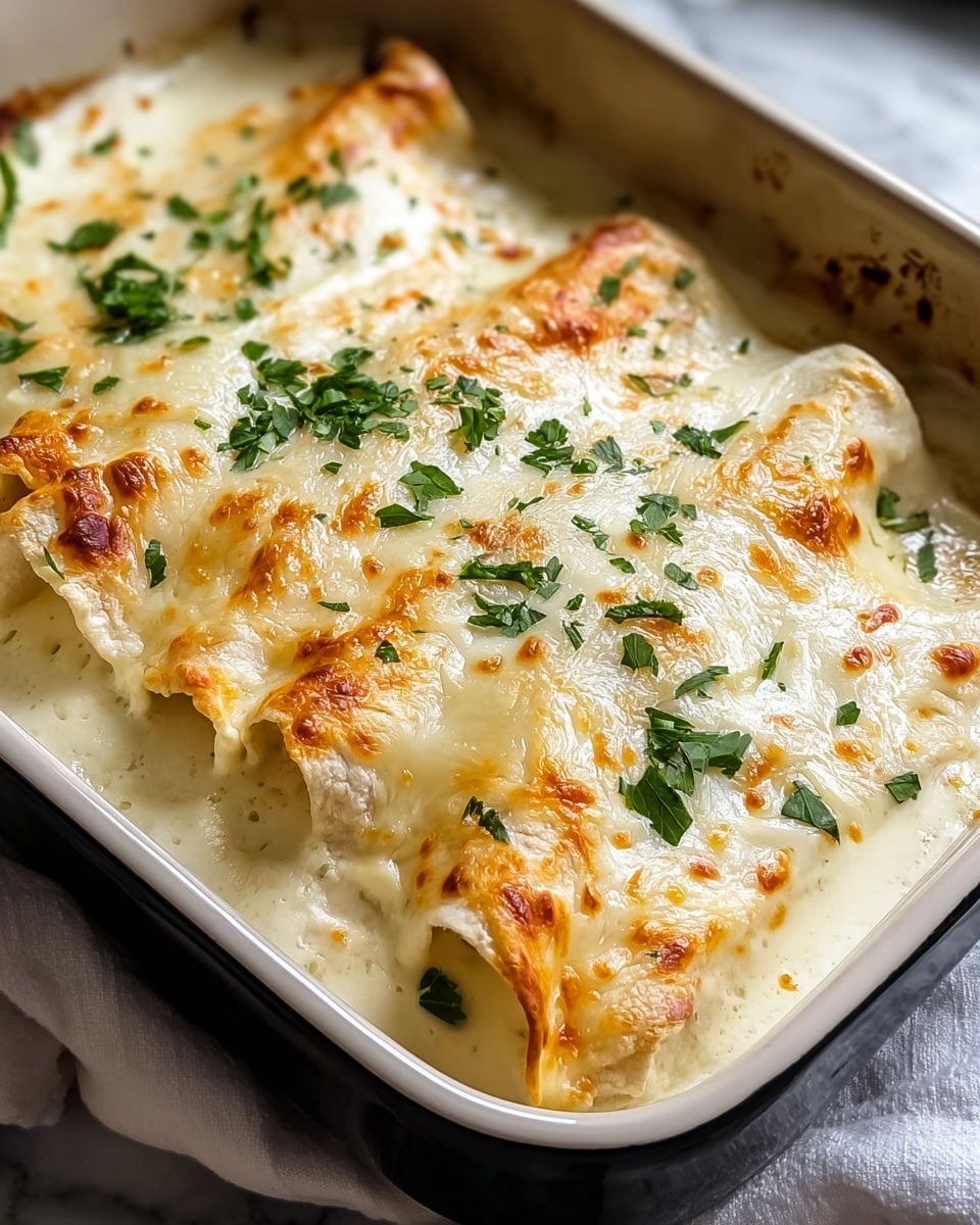 Creamy White Chicken Enchiladas Recipe