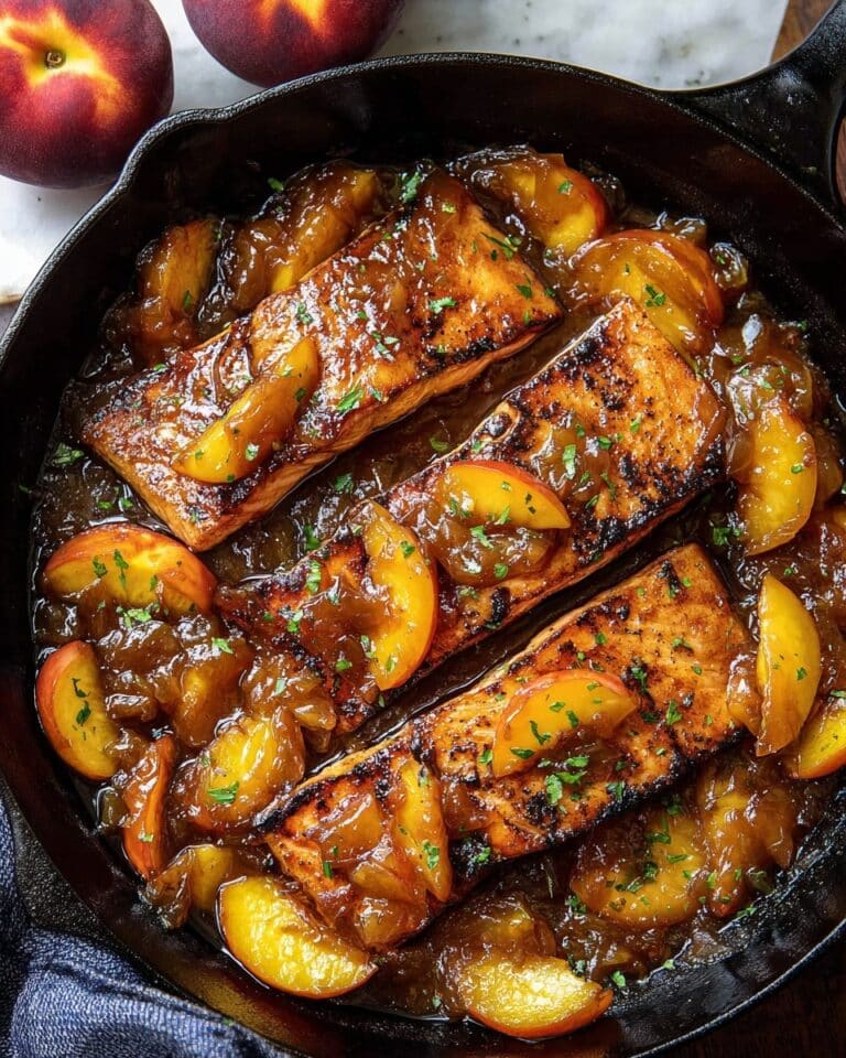 Bourbon Peach Roasted Salmon Recipe
