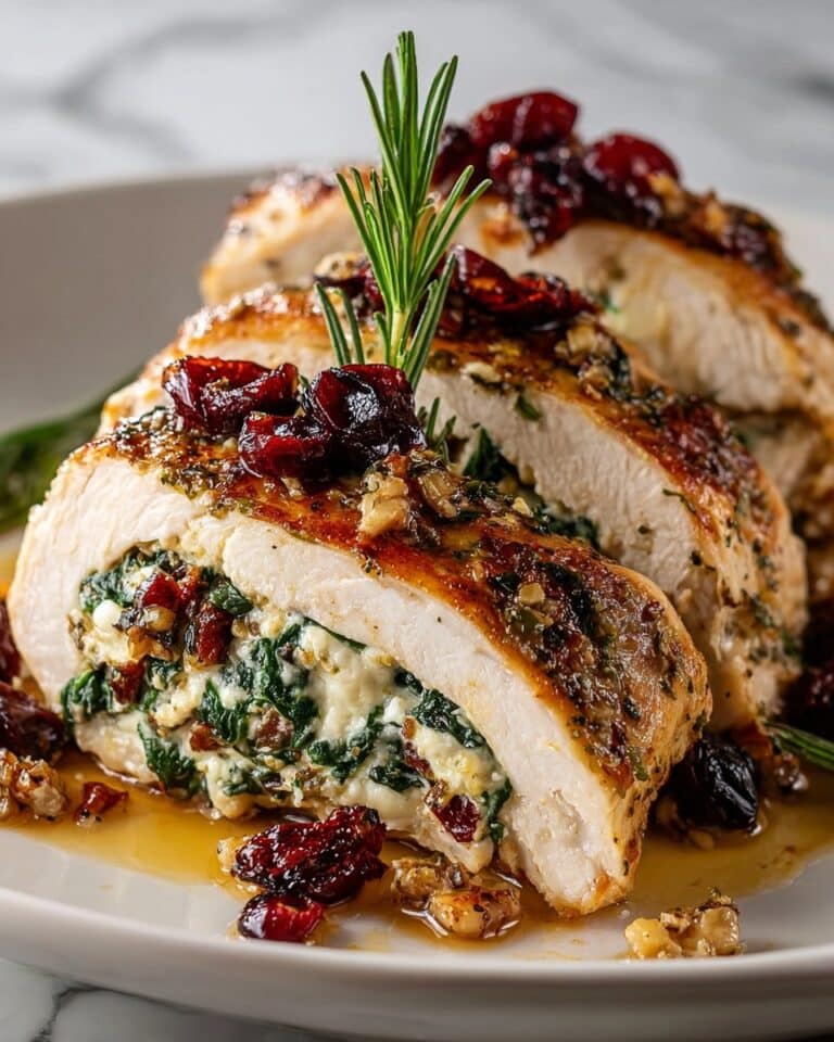 Spinach & Cranberry Stuffed Chicken Breasts Recipe