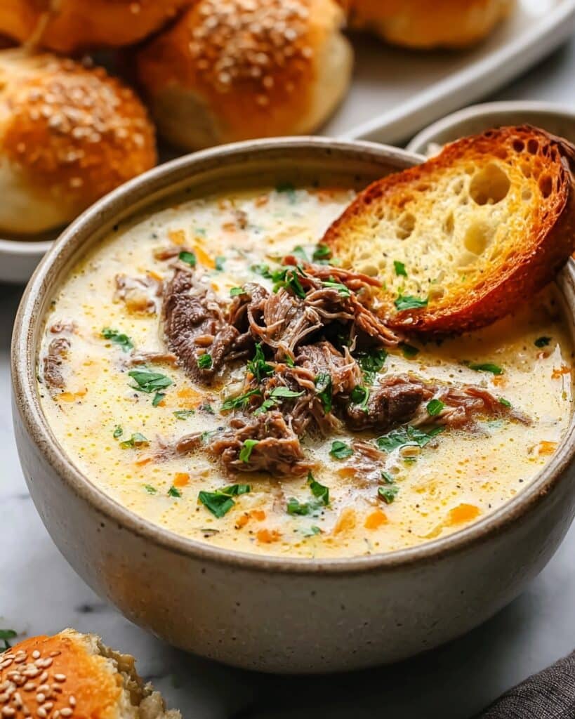 Hearty Creamy Philly Cheese Steak Soup for Cozy Nights Recipe