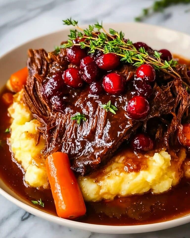 Slow-Braised Beef Roast with Cranberry Balsamic Glaze Recipe