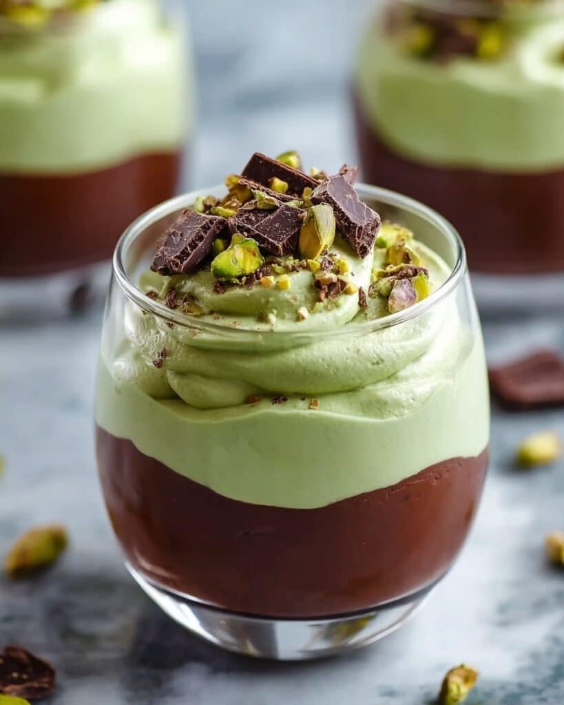 Pistachio Mousse with Chocolate Ganache Recipe