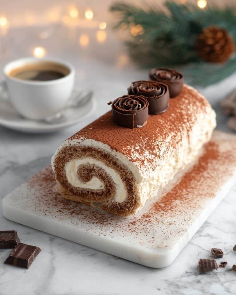 Gourmet Tiramisu Yule Log Cake Recipe