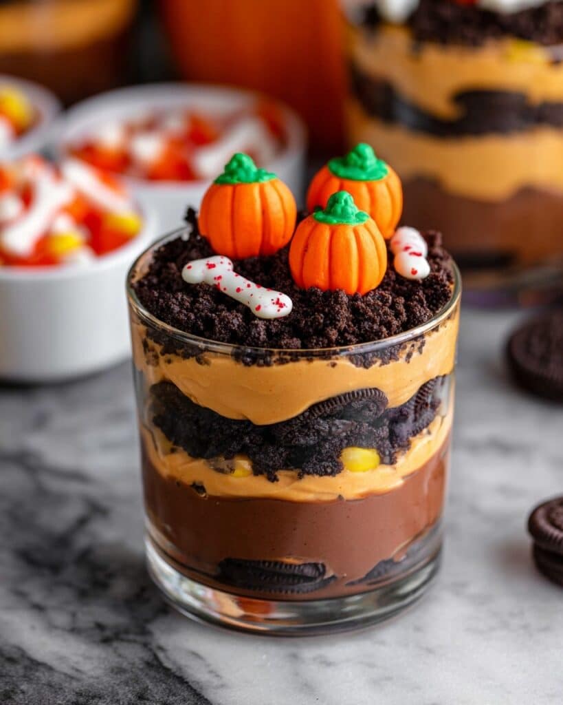 Chocolate Pumpkin Patch Dirt Cups Recipe