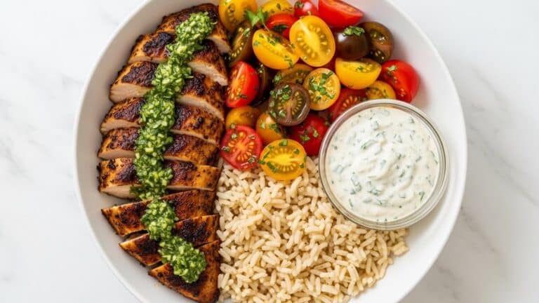 Chimichurri Grilled Chicken Bowl with Garlic Sauce Recipe