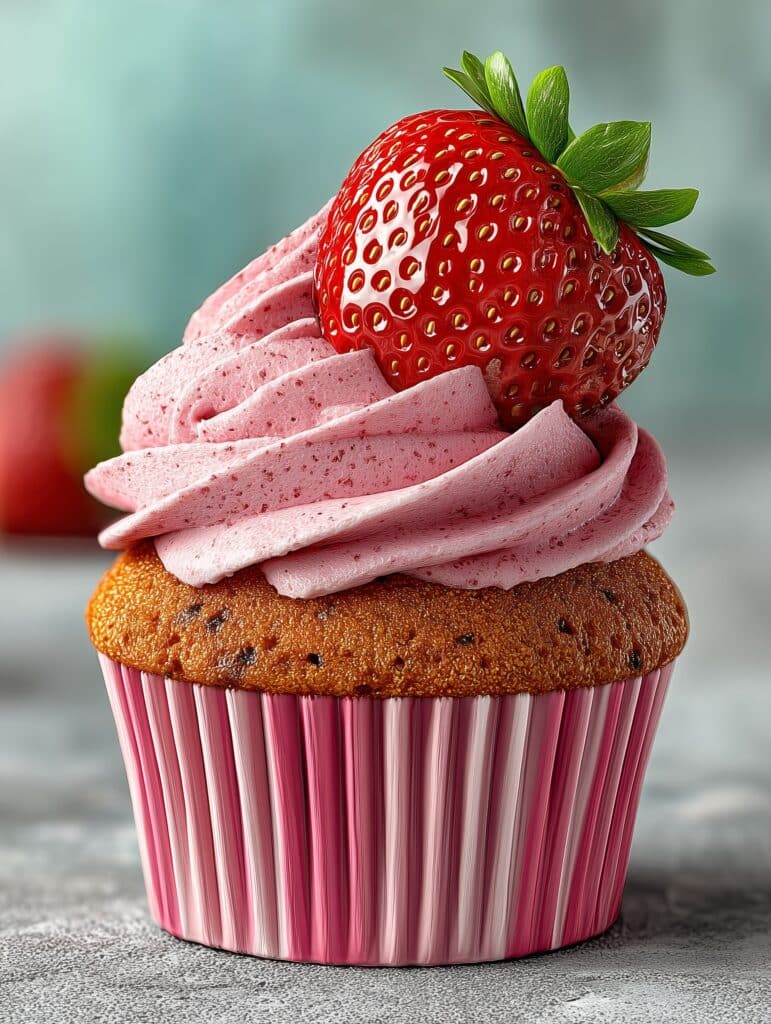 Fresh Strawberry Cupcakes with Strawberry Buttercream Frosting Recipe