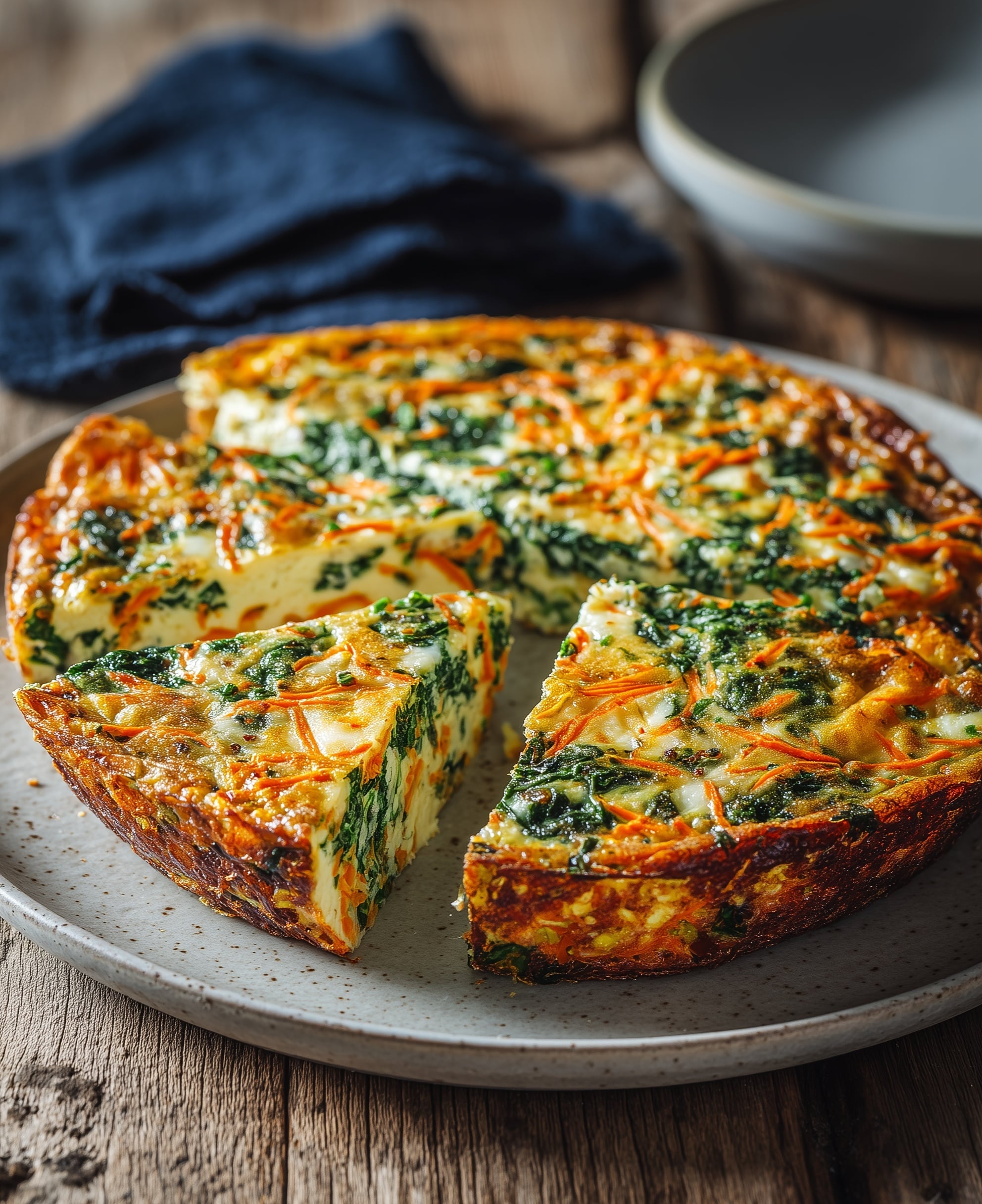 Crustless Spinach and Ham Quiche Recipe - Recipe Image