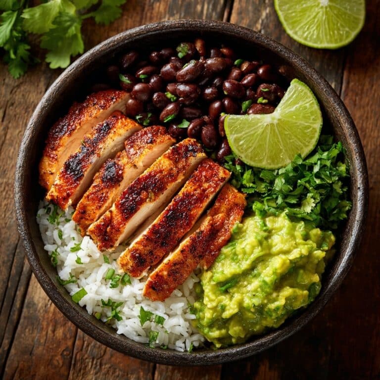 Fajita Chicken Rice Bowl with Burnt Lime Recipe