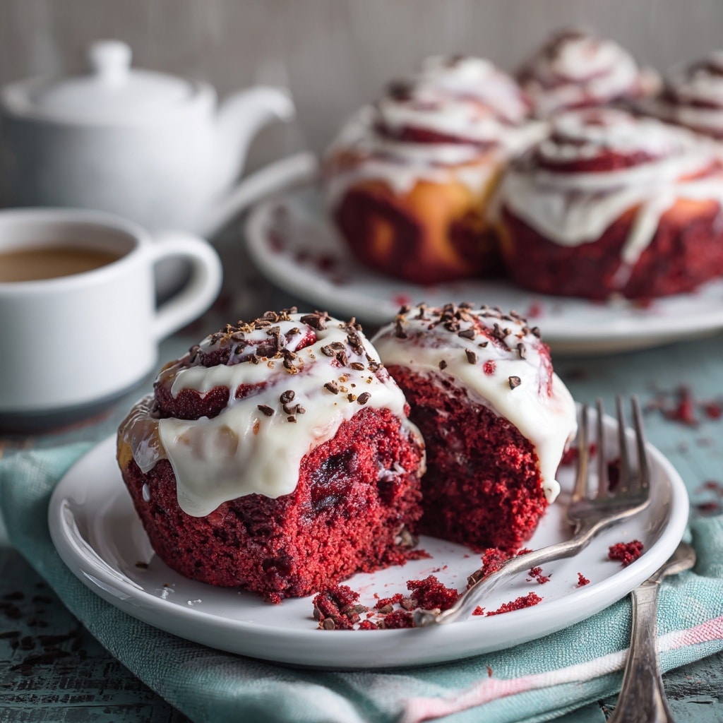 Easy Red Velvet Cinnamon Rolls Recipe - Recipe Image
