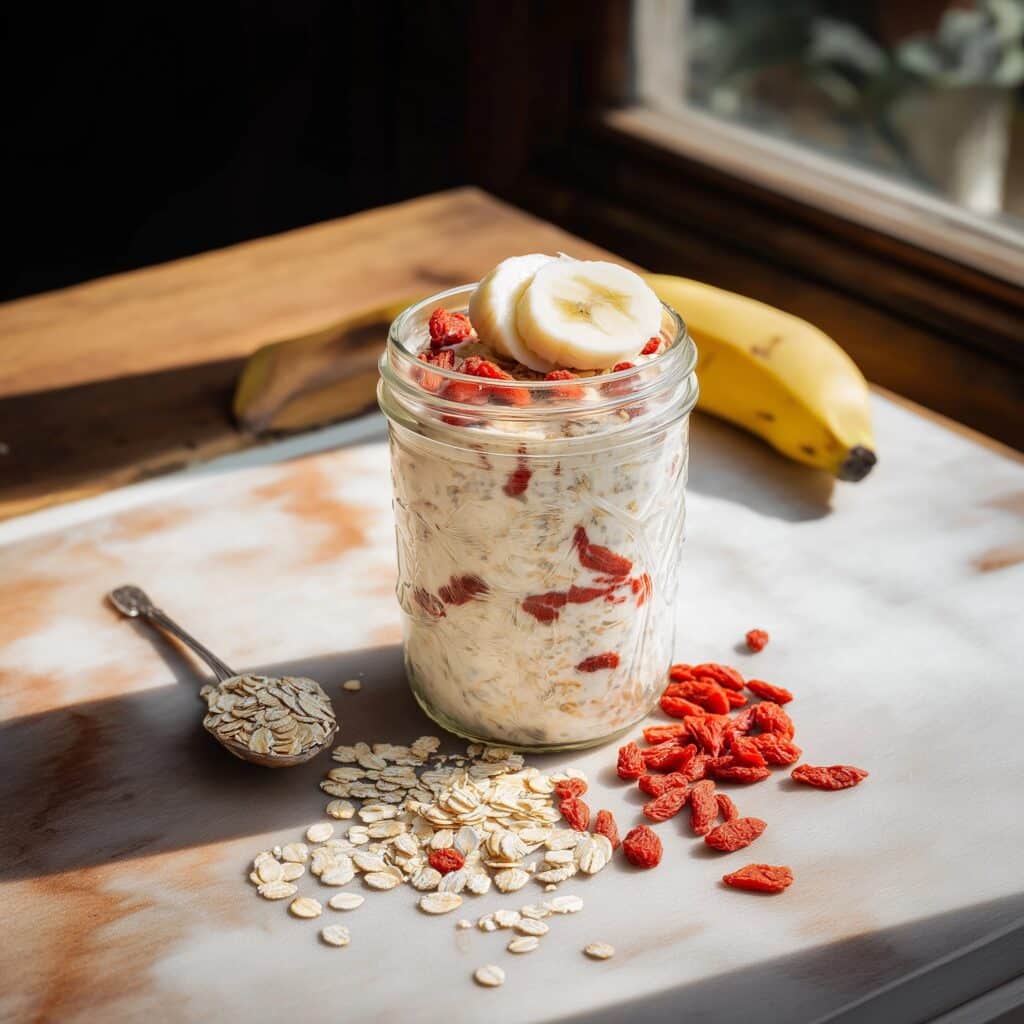 Strawberries and Cream Overnight Oats Recipe