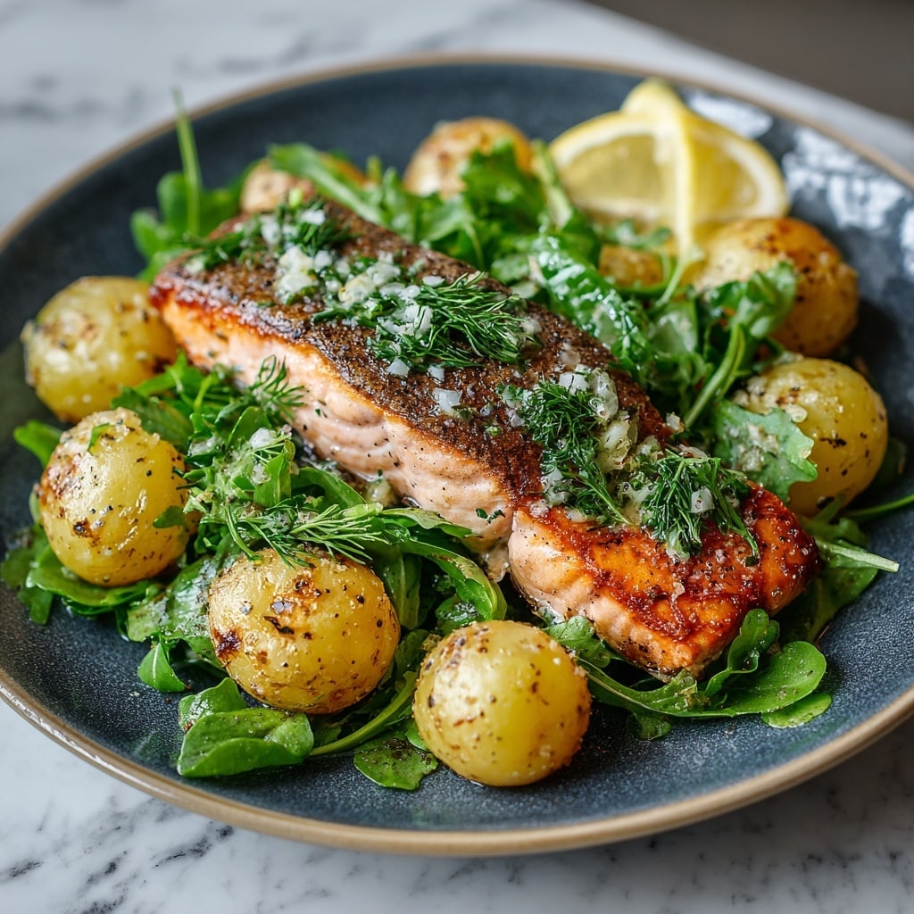 Roasted Salmon & Potatoes Tray Bake Recipe - Recipe Image