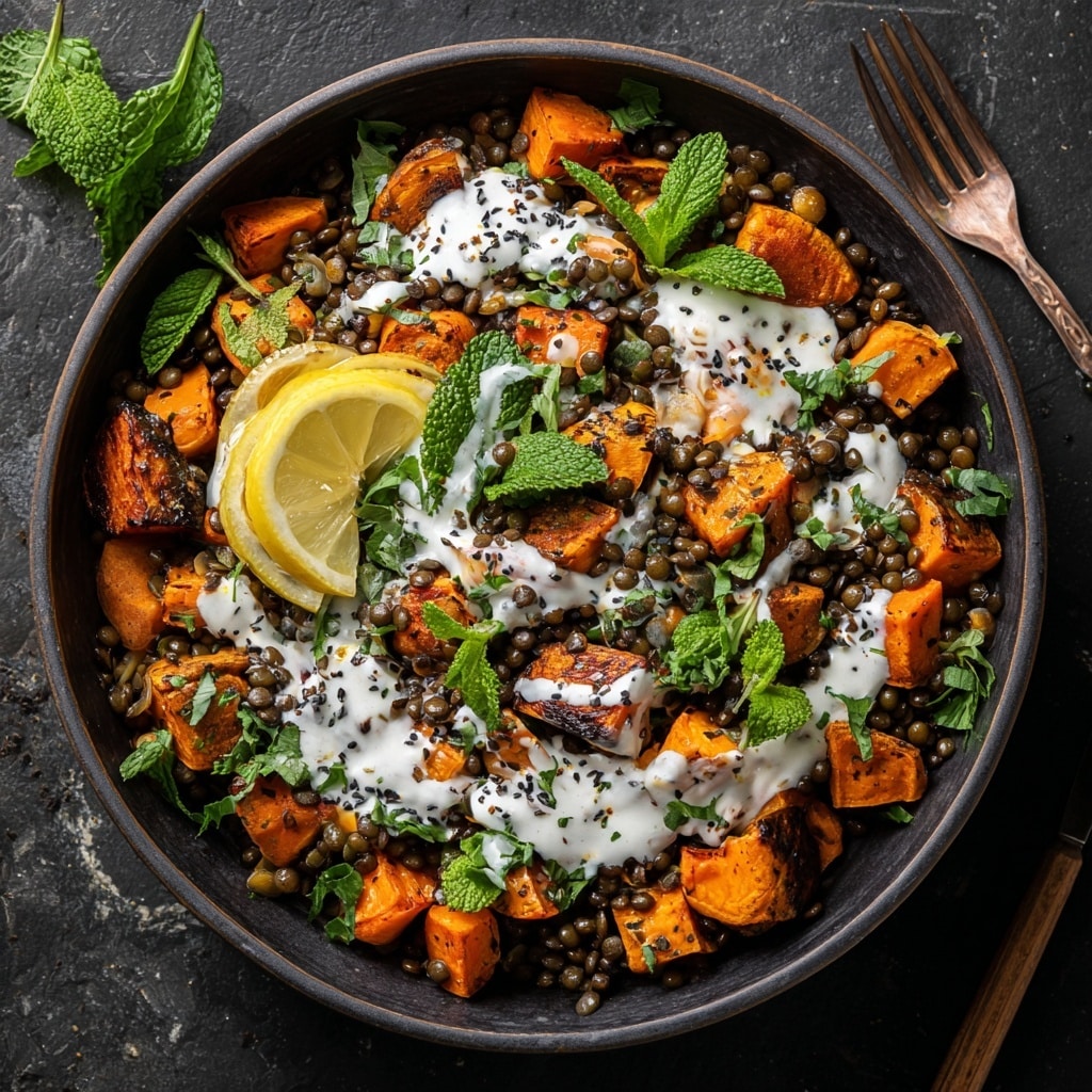 Cumin-Roasted Carrot & Cauliflower with Green Tahini Dressing Recipe