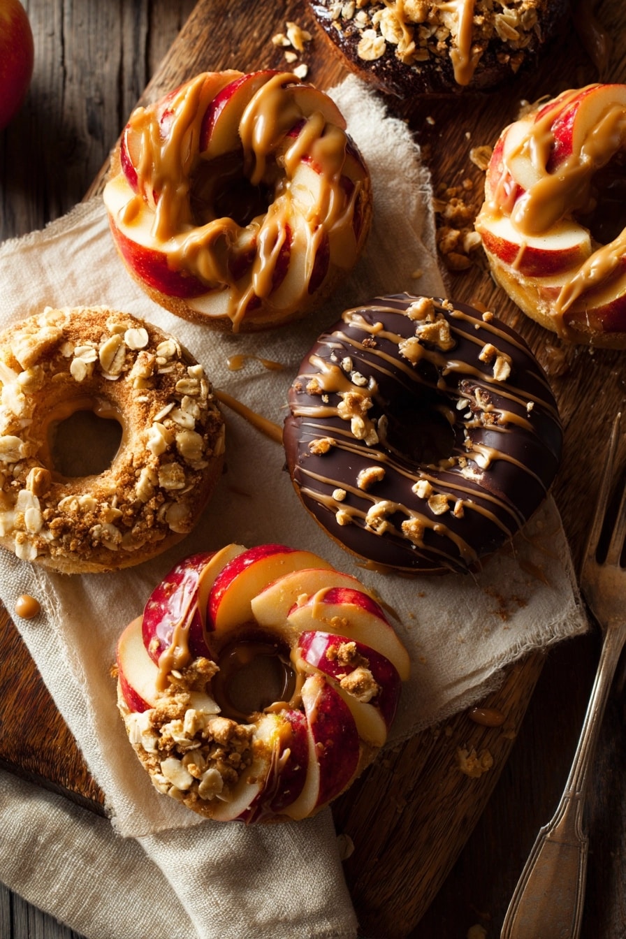 Apple ‘Doughnuts’ with Honey, Soft Cheese, and Sprinkles Recipe - Recipe Image