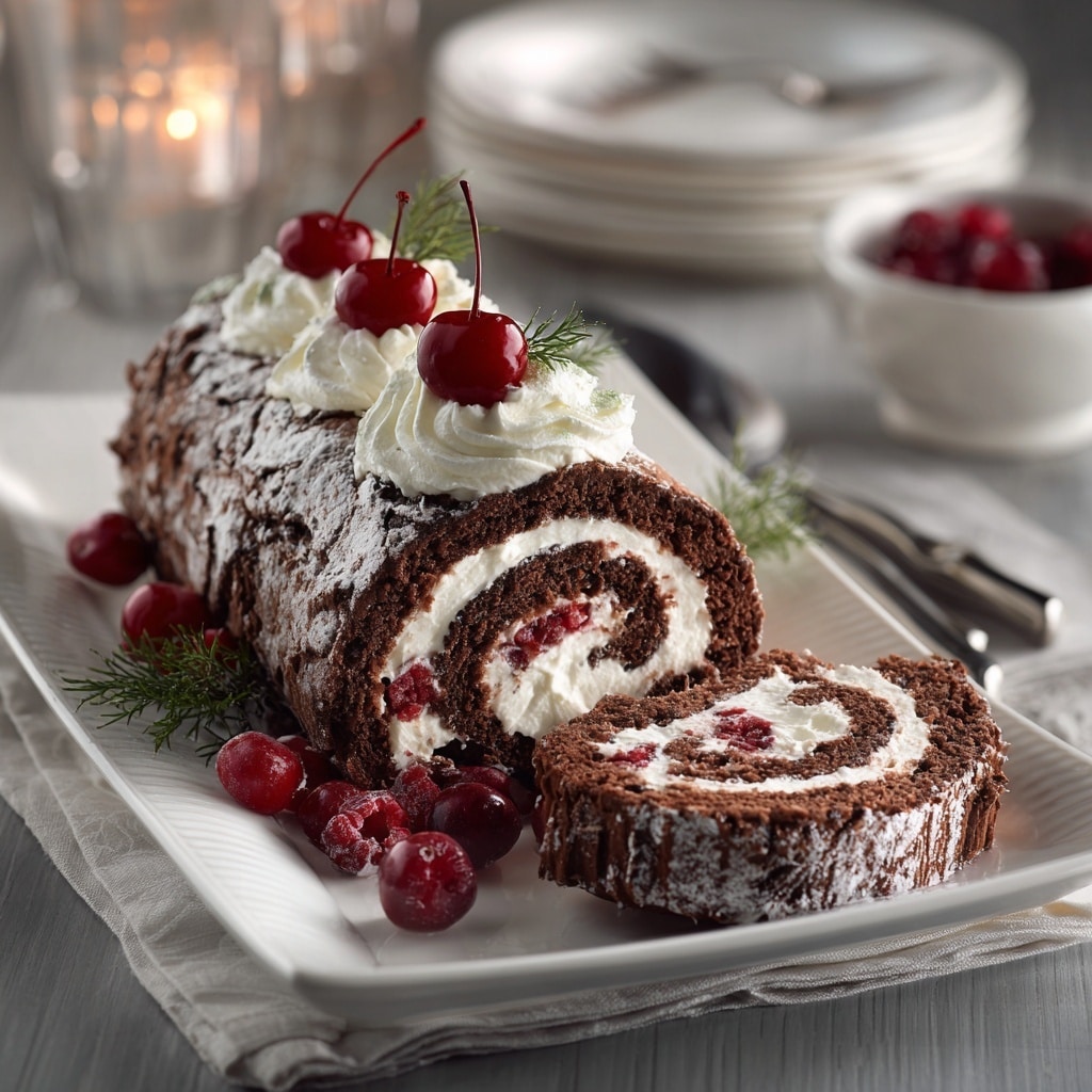 Raspberry Chocolate Roll Cake Recipe - Recipe Image