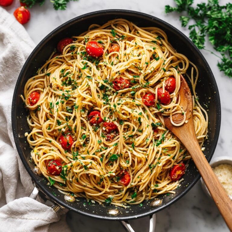 Spaghetti with Cherry Tomatoes, Basil, and Parmesan Recipe