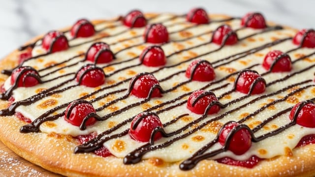 Cherry Dessert Pizza with Streusel Topping Recipe