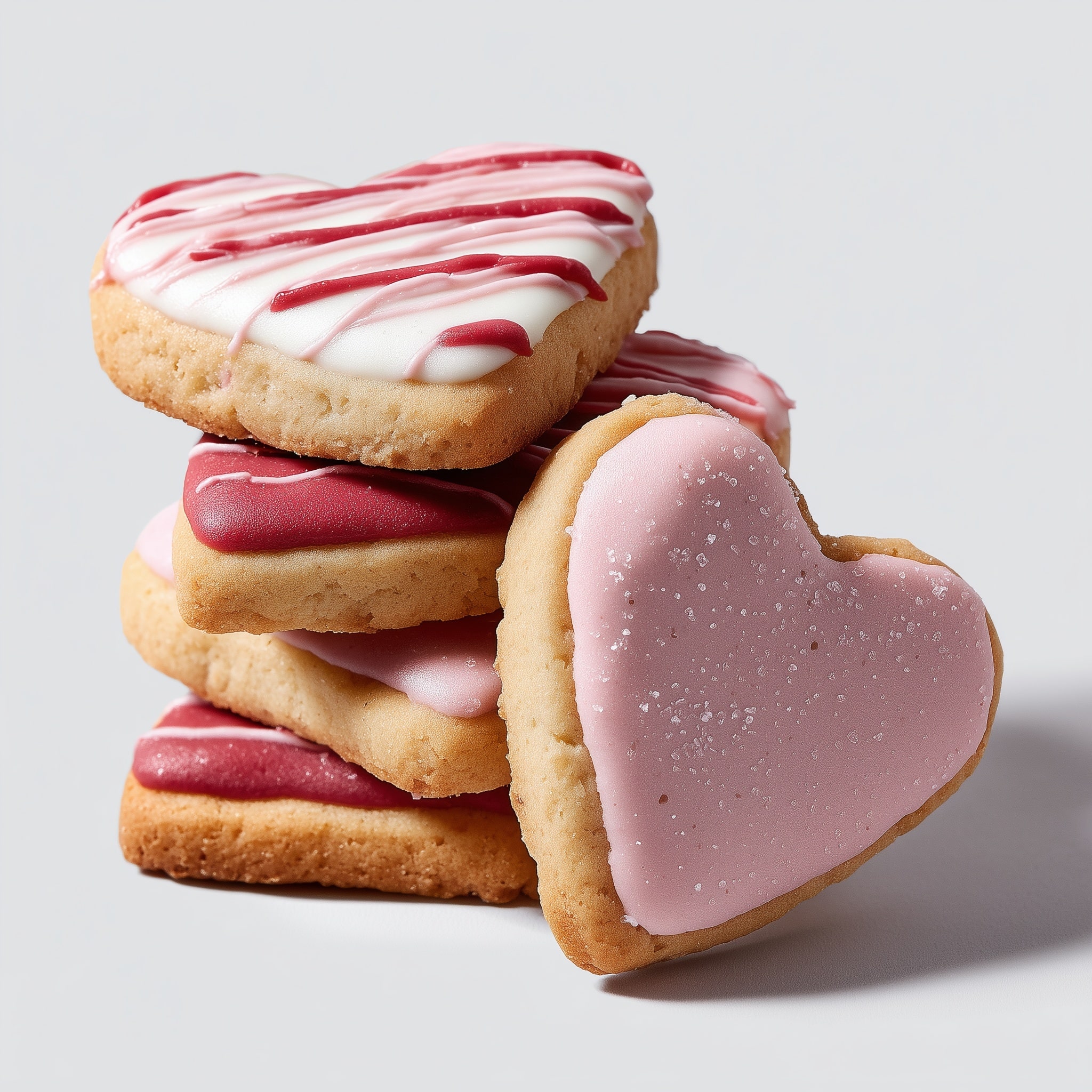 Valentine's Shortbread Hearts with Chocolate Dip and Sprinkles Recipe - Recipe Image