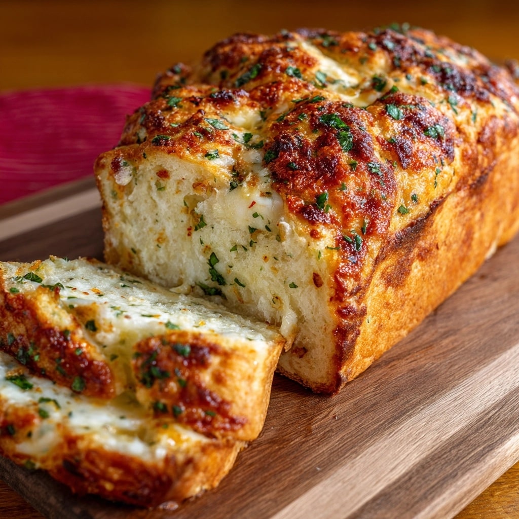 Garlic Confit and Herb Cheese Stuffed Ciabatta with Honey and Chili Flakes Recipe