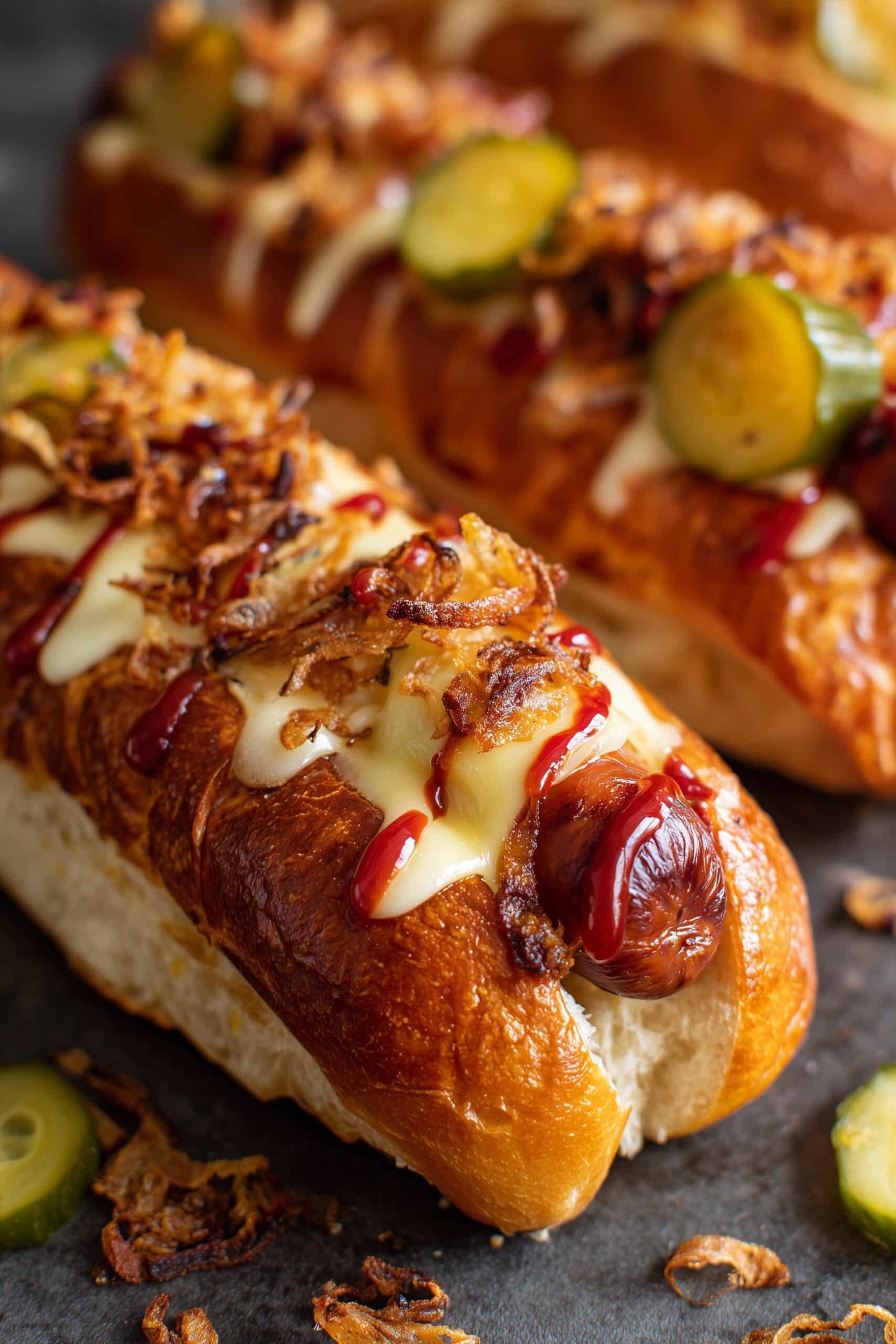 Mexican Bacon-Wrapped Hot Dogs with Sautéed Peppers and Onions Recipe - Recipe Image