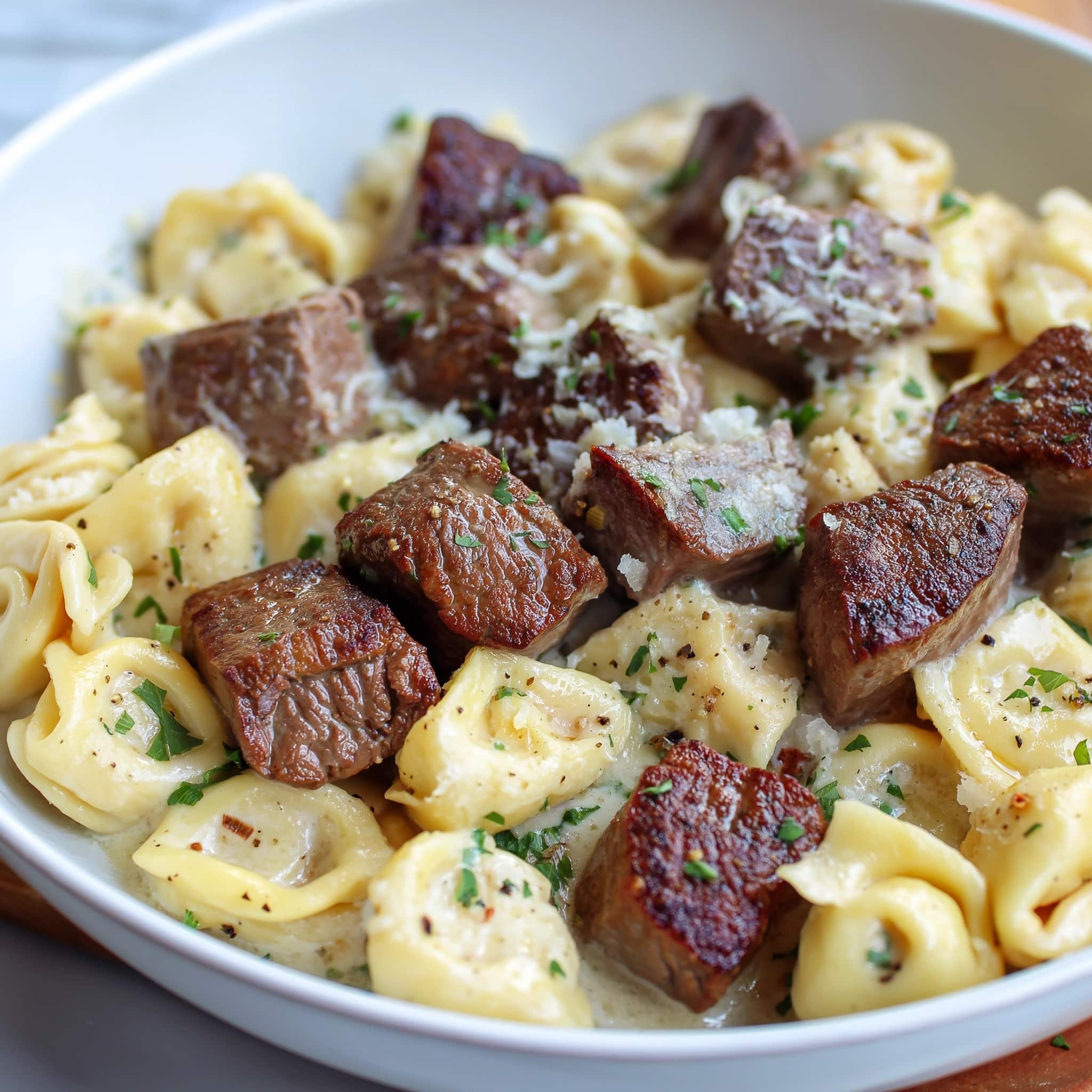 Crock Pot Cheesesteak Tortellini Recipe - Recipe Image