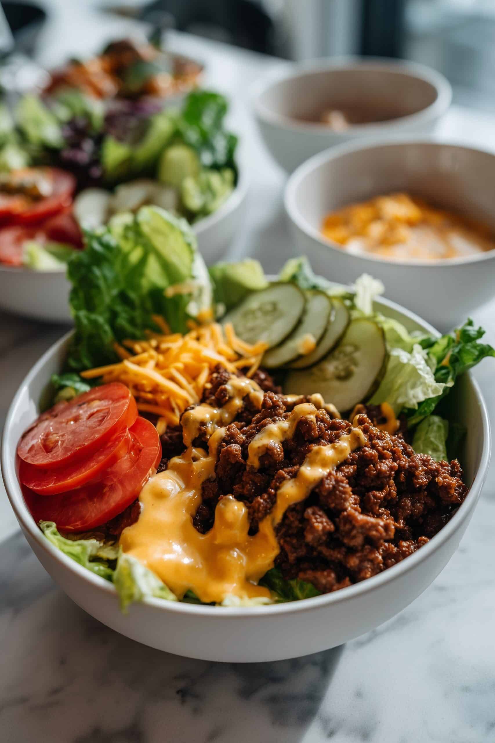 High-Protein Cheeseburger Bowls Recipe - Recipe Image