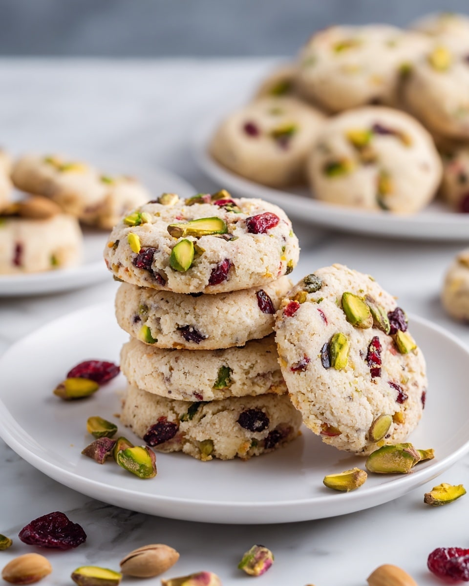 Cranberry Pistachio Shortbread Cookies Recipe - Recipe Image