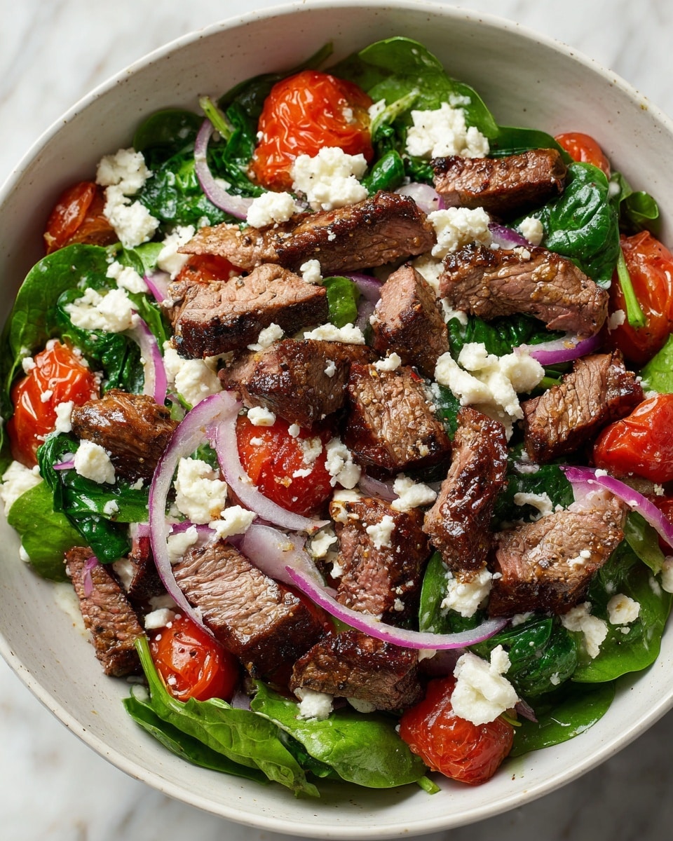Warm Lamb Salad with Semi-Dried Tomatoes, Feta, and Balsamic Dressing Recipe - Recipe Image