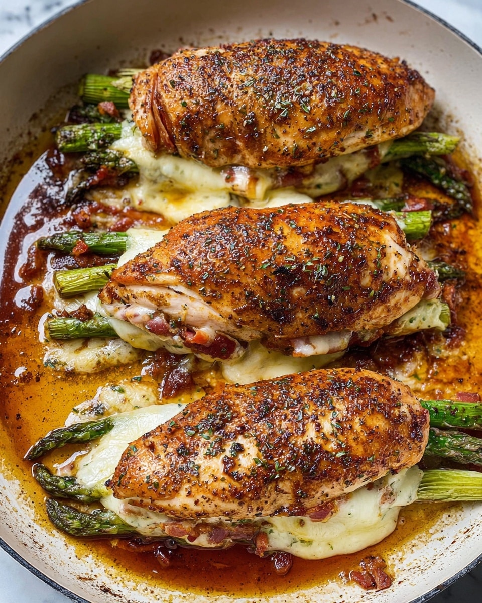 Asparagus-Stuffed Chicken Breast with Sun-Dried Tomatoes and Mozzarella Recipe - Recipe Image