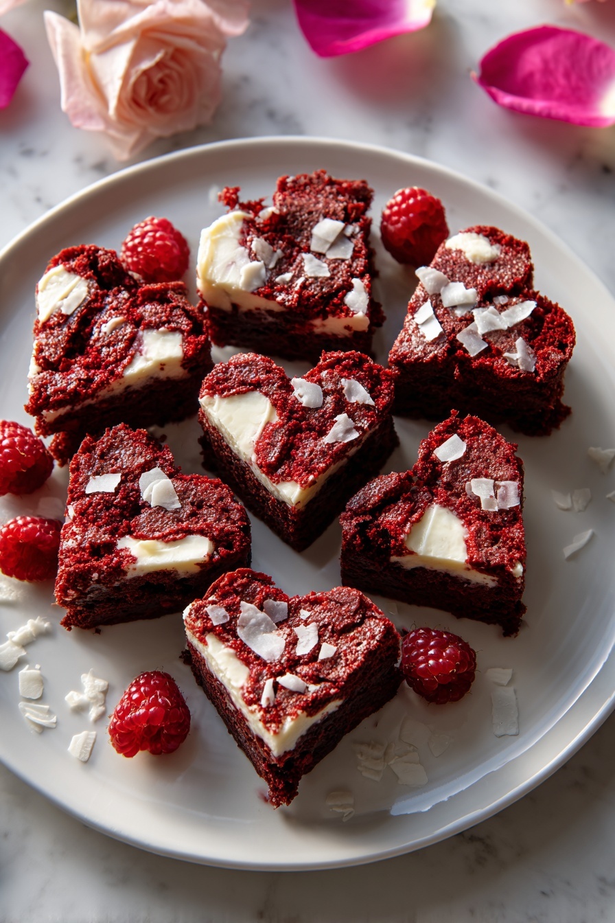 Strawberry Frosted Heart-Shaped Brownies Recipe