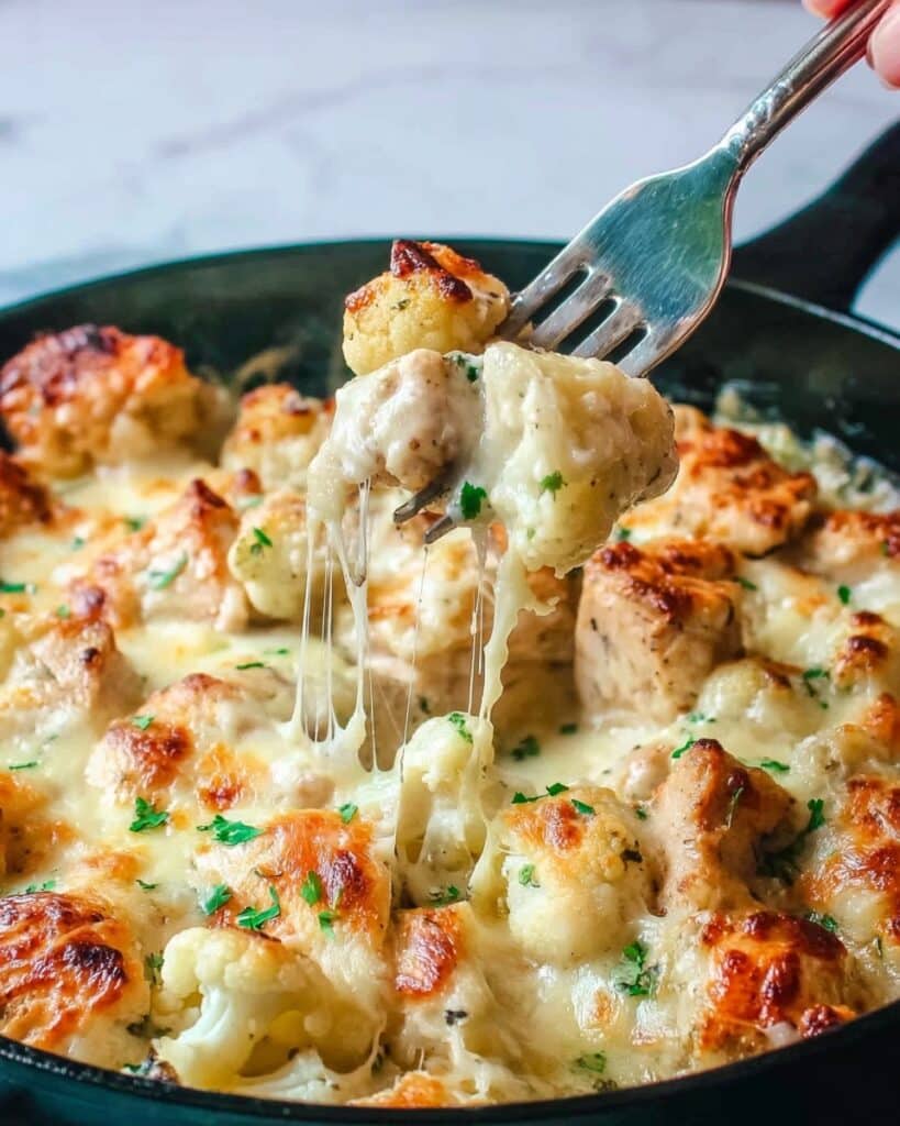 Keto Chicken Alfredo Casserole Recipe