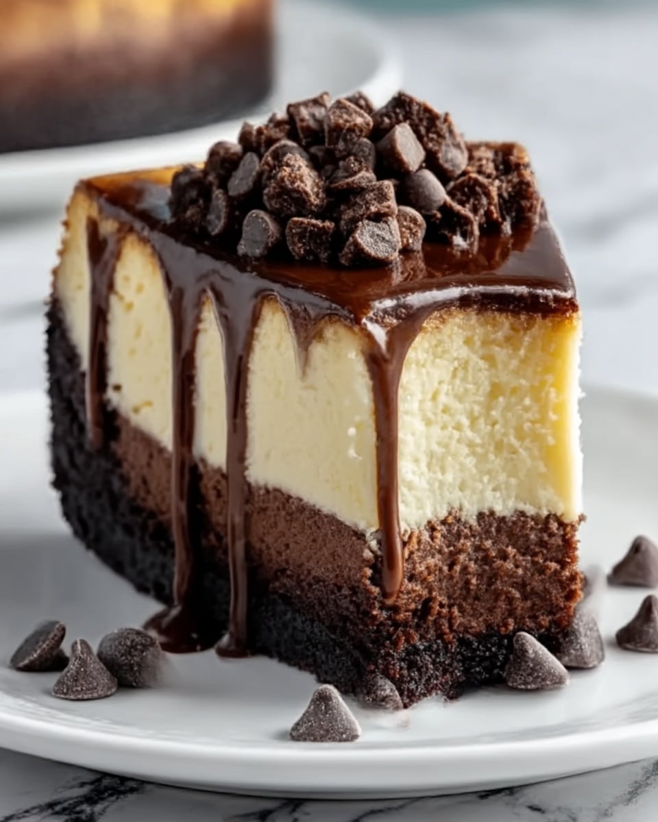 Fudgy Brownie Bottom Cheesecake Recipe - Recipe Image
