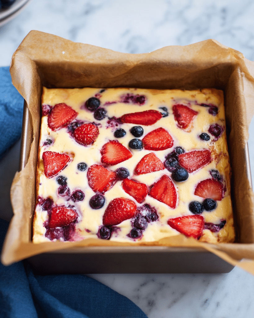 Baked Yogurt with Berry Topping Recipe