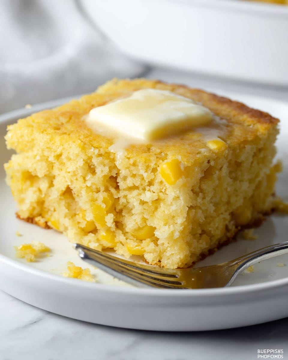 Easy Creamy Cornbread Casserole Recipe - Recipe Image
