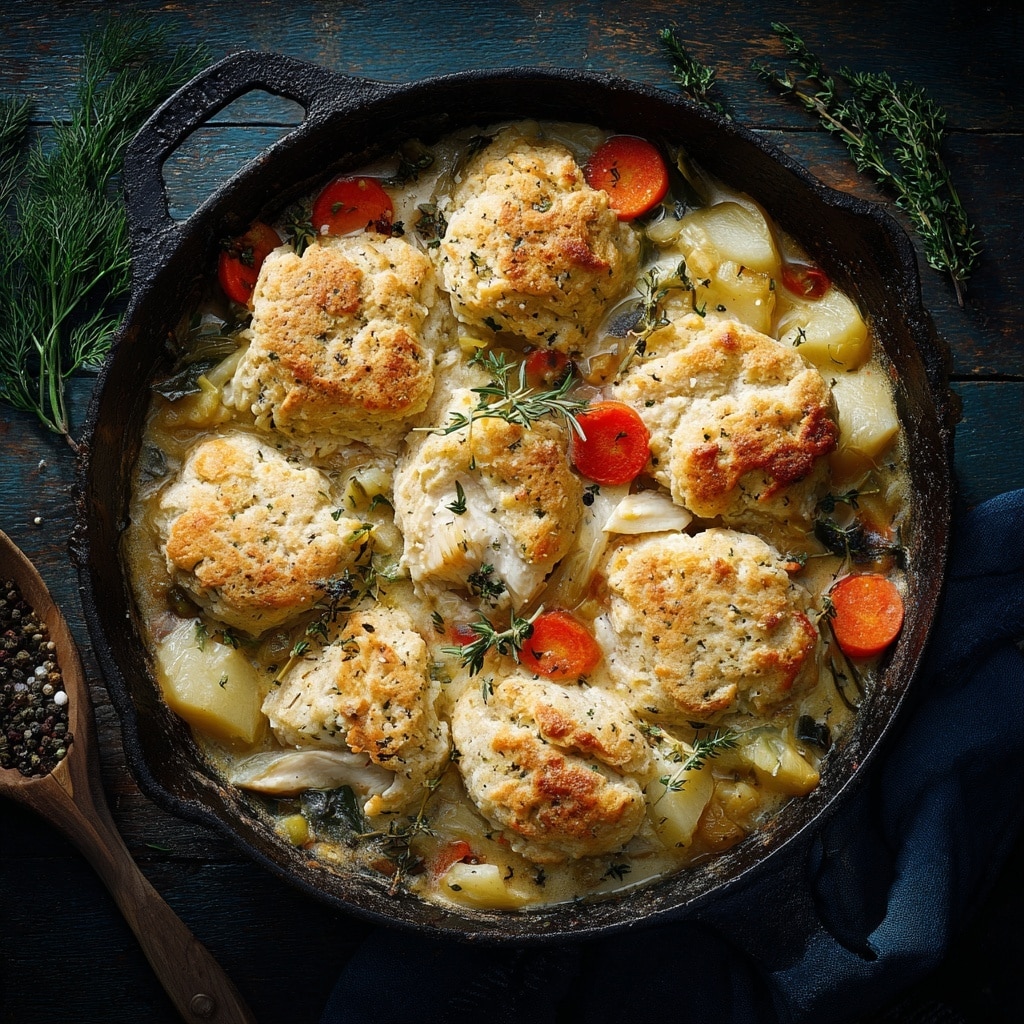 Chicken Pot Pie with Biscuits Recipe - Recipe Image