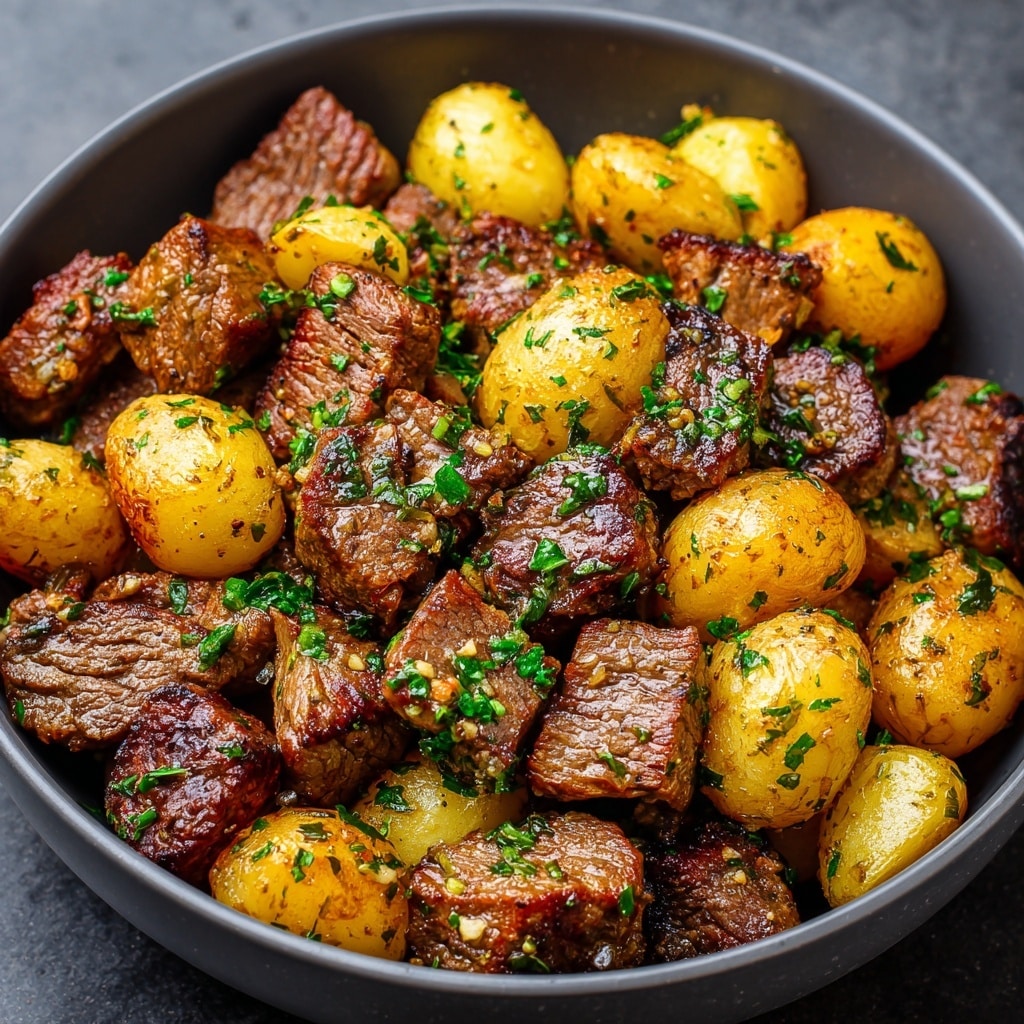 Garlic Butter Steak Bites with a Rich Parmesan Cream Sauce Recipe
