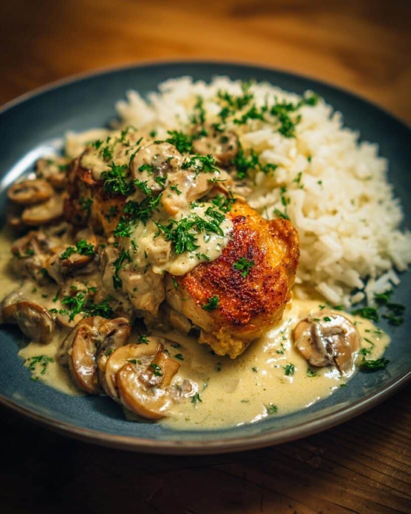 Creamy Smothered Chicken and Rice Recipe