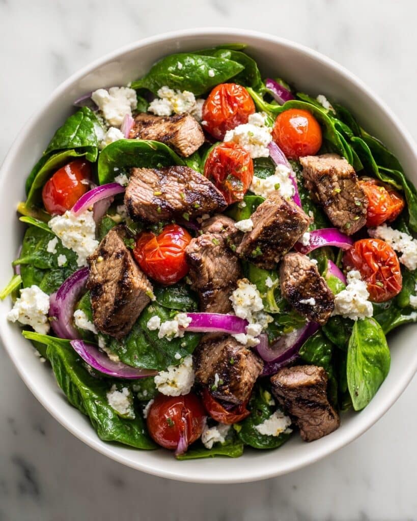 Warm Lamb Salad with Semi-Dried Tomatoes, Feta, and Balsamic Dressing Recipe